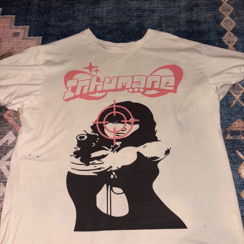 Graphic Tee with Pink and Black Design